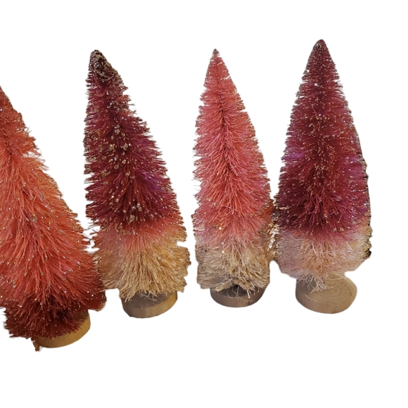Vintage pink ombre bottle brush trees - Picture 3 of 11